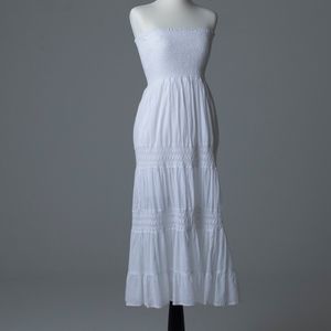 Strapless Stretchy White Embroidered Dress NWOT